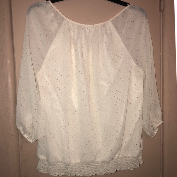 Elle creamy white peasant top - Picture 3 of 7